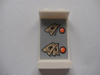 Lego Panel 1 x 2 x 3 - Hollow Studs with Bus Tickets and Buttons Pattern (Sticker) - Set 3830