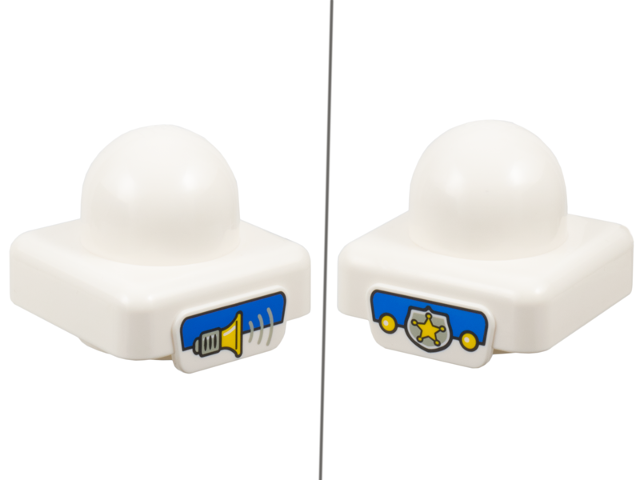 Lego Primo Plate 1 x 1 with Siren Print