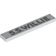 Lego Tile 1 x 6 with 'S. S. Willie' Print