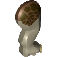 Lego Animal Body Part, Dinosaur, Triceratops Leg, Right, Rear / Hind, with Pin, Tan Nails and Reddish Brown and Dark Brown Print / Dark Tan