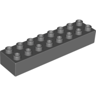 Lego Duplo Brick 2 x 8 / Dark Bluish Gray