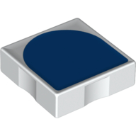Lego Duplo Tile 2 x 2 with Shape Blue Inverse Arch Print