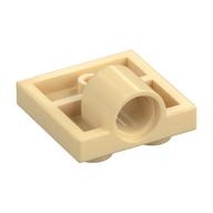 Lego Plate Special 2 x 2 with 1 Pin Hole [Complete Underside Rib] / Tan