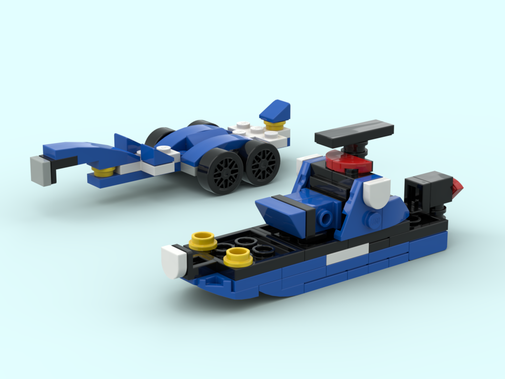 Lego Police patrol boat and Watercraft trailer