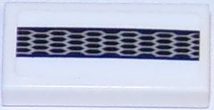 Lego Tile 1 x 2 with Ford Mustang Lower Center Grille Honeycomb Pattern (Sticker) - Set 75871 / White