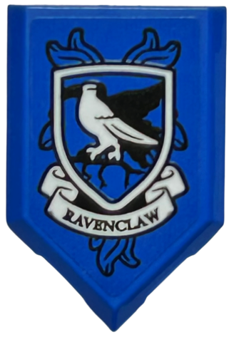 Lego Tile, Modified 2 x 3 Pentagonal with HP 'RAVENCLAW' House Crest Pattern (Sticker) - Set 76416