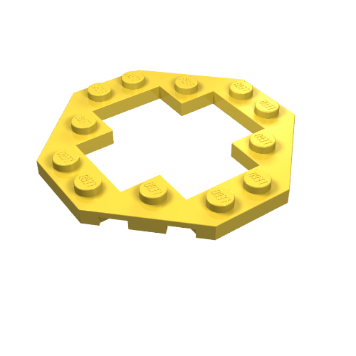 Lego Plate Special 6 x 6 Octagonal with Opening / Yellow