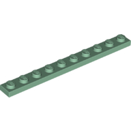 Lego Plate 1 x 10 / Sand Green