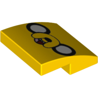 Lego Brick Curved 2 x 2 x 2/3 with Jake the Dog Face Print