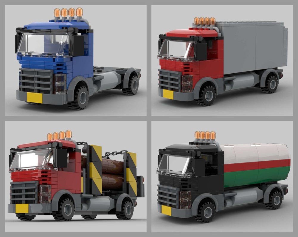 Lego Modular Truck System: Chassis Cab + Attachments