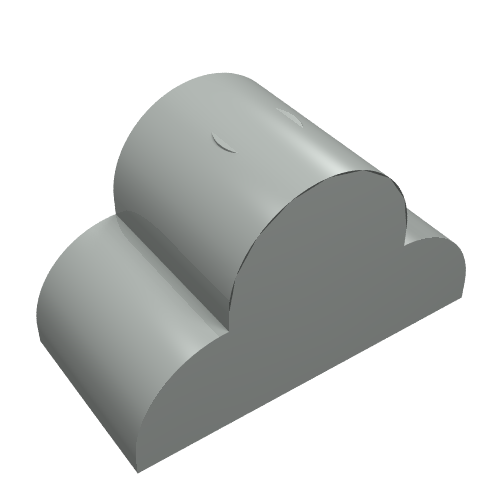 Lego Brick Curved 2 x 4 x 2 Triple, No Studs / Light Gray