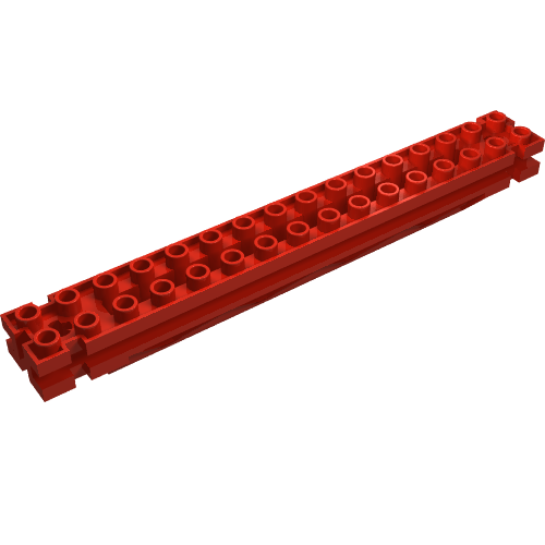 Lego Support 2 x 16 x 2 Girder Triangular Horizontal / Red