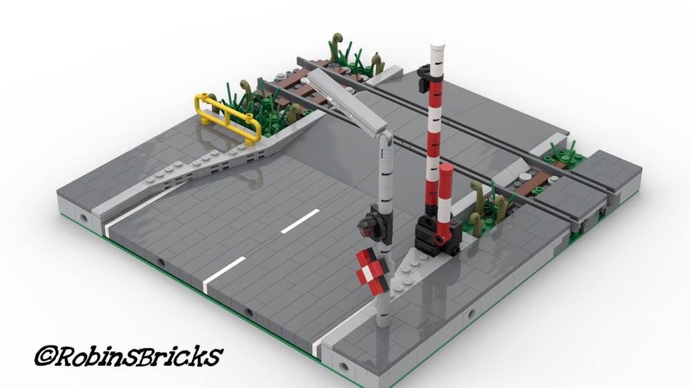 Lego Modular Street with Railroad Crossing