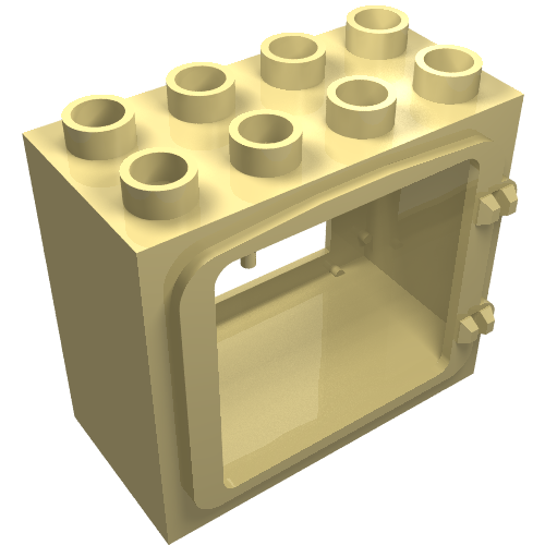 Lego Duplo Door / Window Frame with Raised Door Outline / Light Yellow