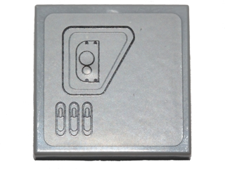 Lego Tile 2 x 2 with SW First Order Snowspeeder Hull Plates Pattern 2 Model Right Side (Sticker) - Set 75100 / Light Bluish Gray