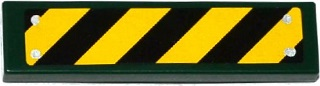 Lego Tile 1 x 4 with Black and Yellow Danger Stripes and 4 Silver Rivets Pattern (Sticker) - Set 75919