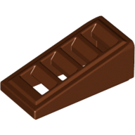 Lego Brick Sloped 18° 2 x 1 x 2/3 with 4 Slots / Grate / Reddish Brown