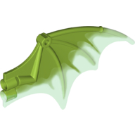 Lego Creature Body Part, Dragon Wing 13 x 8, with Marbled Trans-Bright Green Pattern