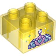 Lego Duplo Brick 2 x 2 with Tiara Print