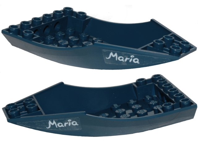 Lego Cockpit 10 x 6 x 2 Curved with 'Maria' Pattern on Both Sides (Stickers) - Set 70419