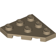 Lego Wedge Plate 3 x 3 Cut Corner / Dark Tan