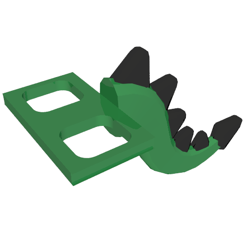 Lego Minifig Hipwear Tail Dragon with Black Scales and Spikes print Costume / Green
