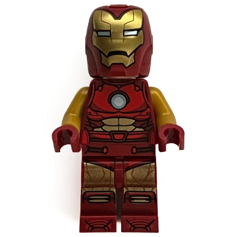 Lego Iron Man, Pearl Gold Arms, Round Arc Reactor, Helmet and Visor