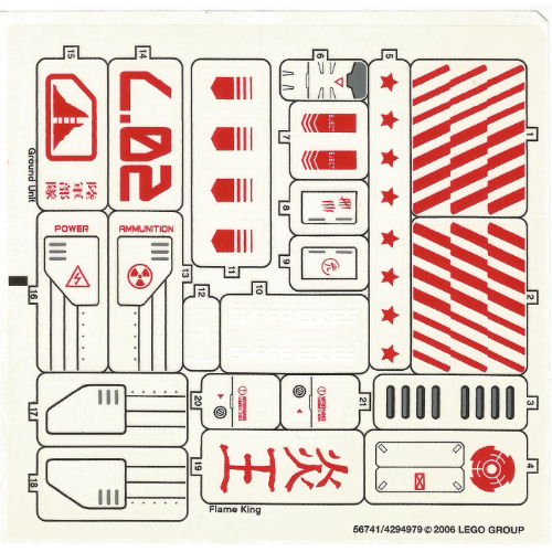Lego Sticker Sheet for Set 7712-1