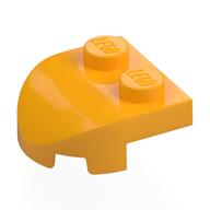 Lego Brick Wedged, Rounded 2 x 2 with Curved Front, 2 Studs / Bright Light Orange
