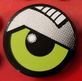 Lego Tile, Round 2 x 2 with Lime Eye and Silver Eyelid Pattern Model Right Side (Sticker) - Set 8307