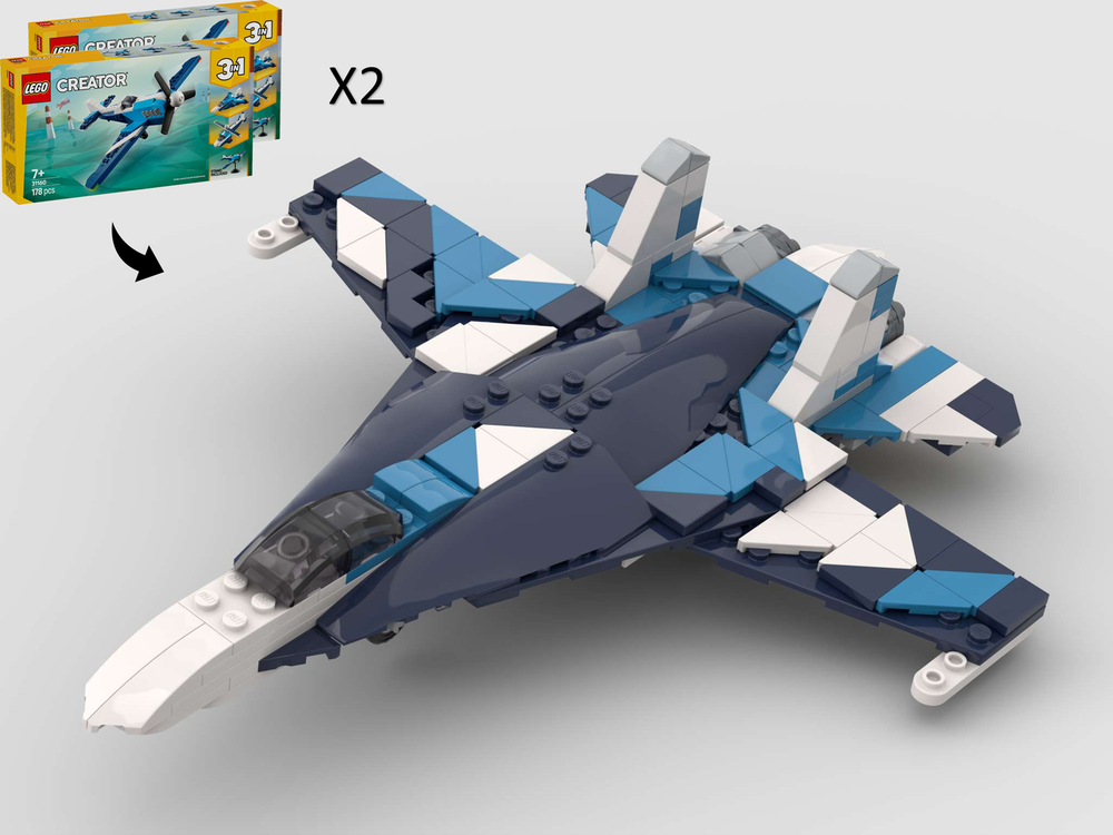 Lego Sukhoi Su-27/Su-35 Flanker - Alternate Build of 2 x 31160 Race Plane