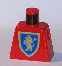 Lego Torso Castle Crusaders Gold Lion Shield Pattern / Red