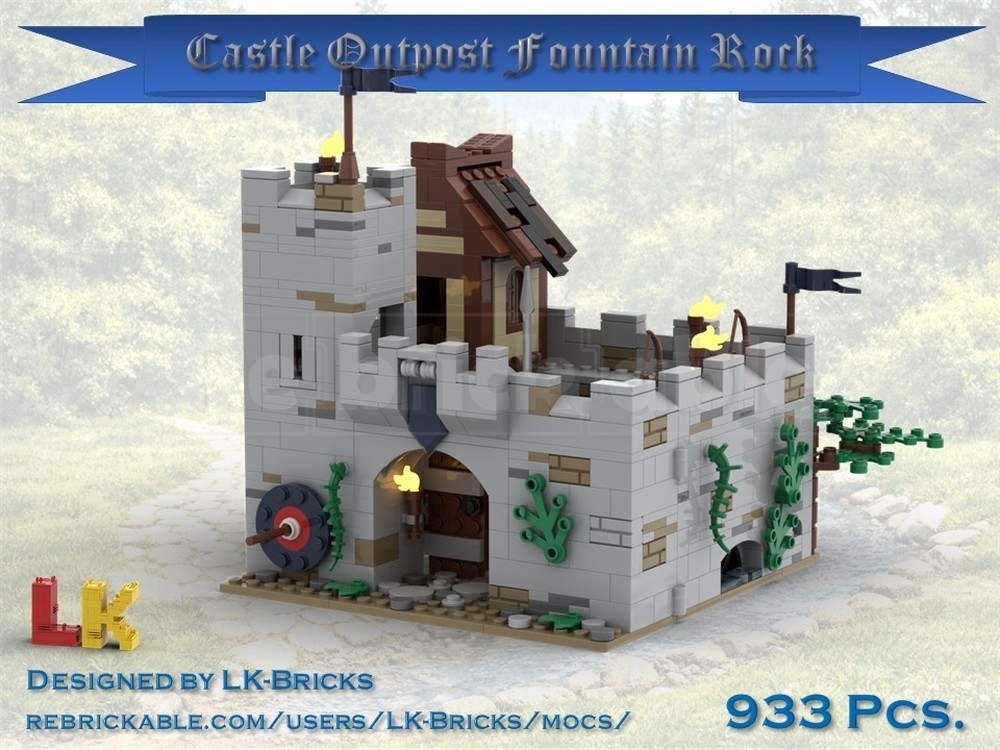 Lego Castle Outpost Fountain Rock