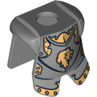 Lego Minifig Neckwear Armor Breastplate with Leg Protection, Kingdoms Lion Head Print / Flat Silver
