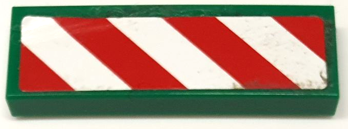 Lego Tile 1 x 3 with Red and White Danger Stripes Pattern Model Right Side (Sticker) - Set 60097