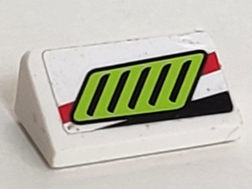 Lego Slope 30 1 x 2 x 2/3 with Lime Air Intake Pattern Model Left (Sticker) - Set 8899