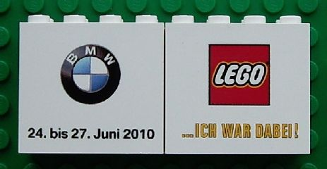 Lego Brick 2 x 4 x 3 with LEGO BMW Event Munich 2010 Pattern