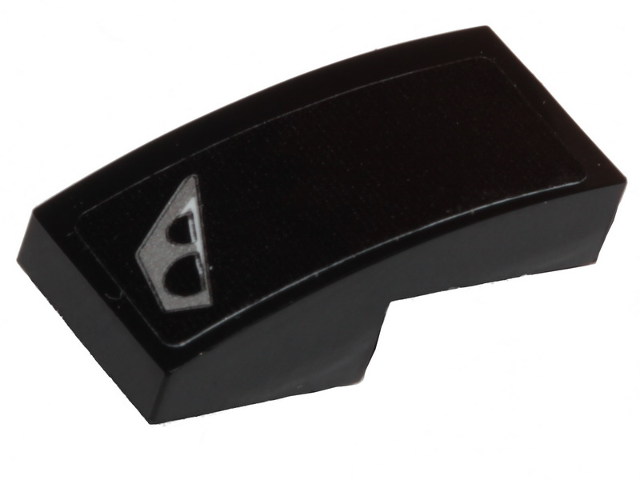 Lego Slope, Curved 2 x 1 x 2/3 with Silver Headlight Pattern Model Right Side (Sticker) - Set 30342