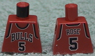 Lego Torso NBA Chicago Bulls #5 Rose Pattern / Red