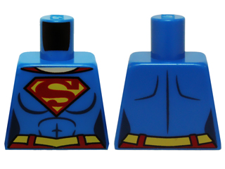 Lego Torso Shirt with Female Outline, Belt and Red and Yellow Superman 'S' Logo Pattern / Blue