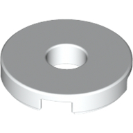 Lego Tile Round 2 x 2 with Hole / White