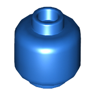 Lego Minifig Head [Plain] [Hollow Stud] / Blue