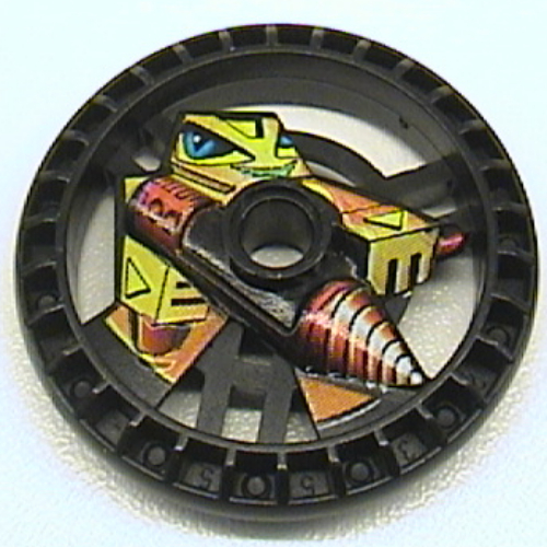 Lego Technic Disc 5 x 5 Notched, Driller Print / Black