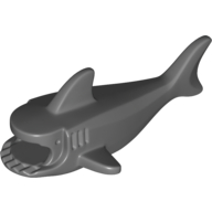 Lego Animal Body Part, Shark Body with Three Gill Slits / Dark Bluish Gray