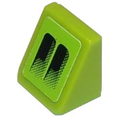 Lego Slope 30 1 x 1 x 2/3 with Black Air Intake Double Faded on Lime Background Pattern Model Left Side (Sticker) - Set 8133 / Lime
