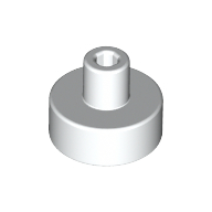 Lego Tile Round 1 x 1 with Hollow Bar / White