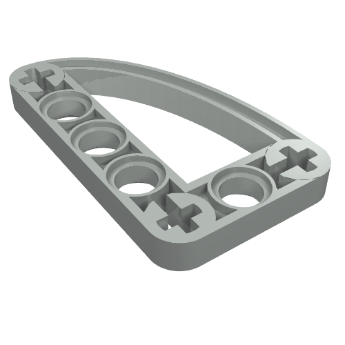 Lego Technic Beam 3 x 5 L-Shape with Quarter Ellipse Thin / Light Gray