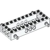 Lego Vehicle Base 4 x 10 x 1 1/3 with 8 x 2 Recessed Center [4 Pins / Technic Holes] / White
