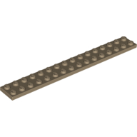 Lego Plate 2 x 16 / Dark Tan