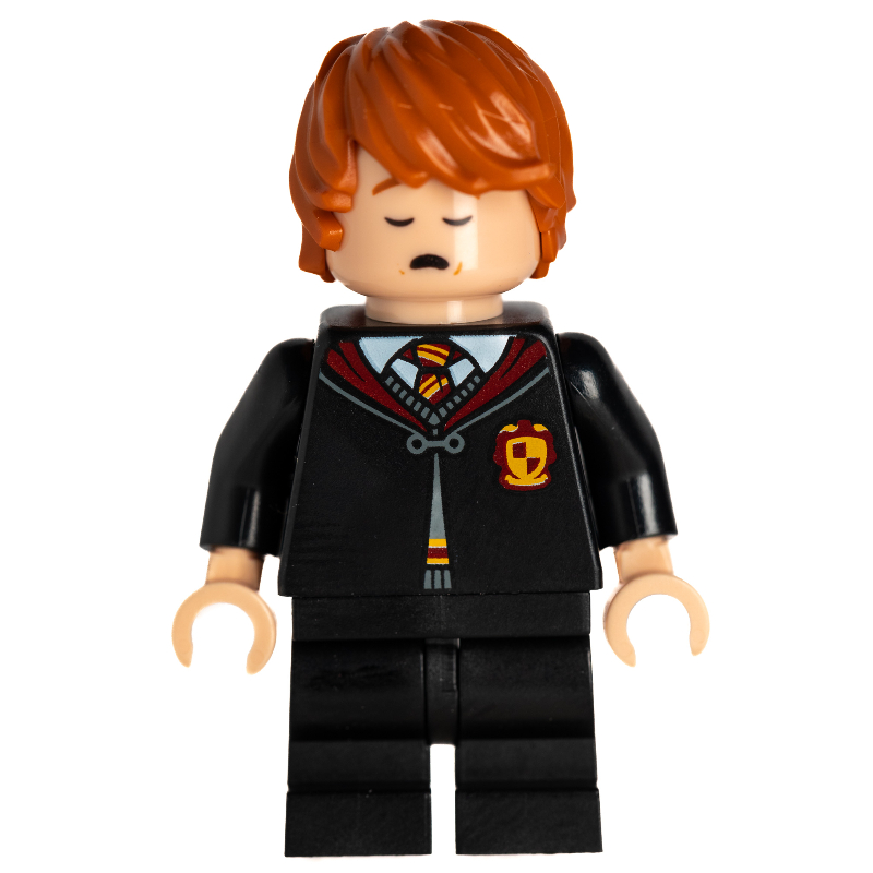 Lego Ron Weasley, Gryffindor Robes, Sleeping
